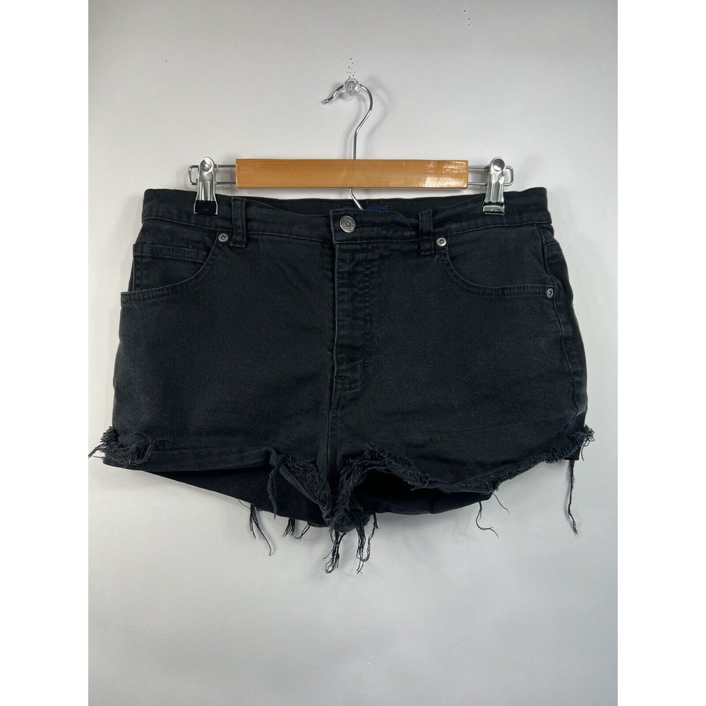 Sonoma Denim Jean Short‎ Women's Sz 12 Short Black Raw Hem 5 Pocket